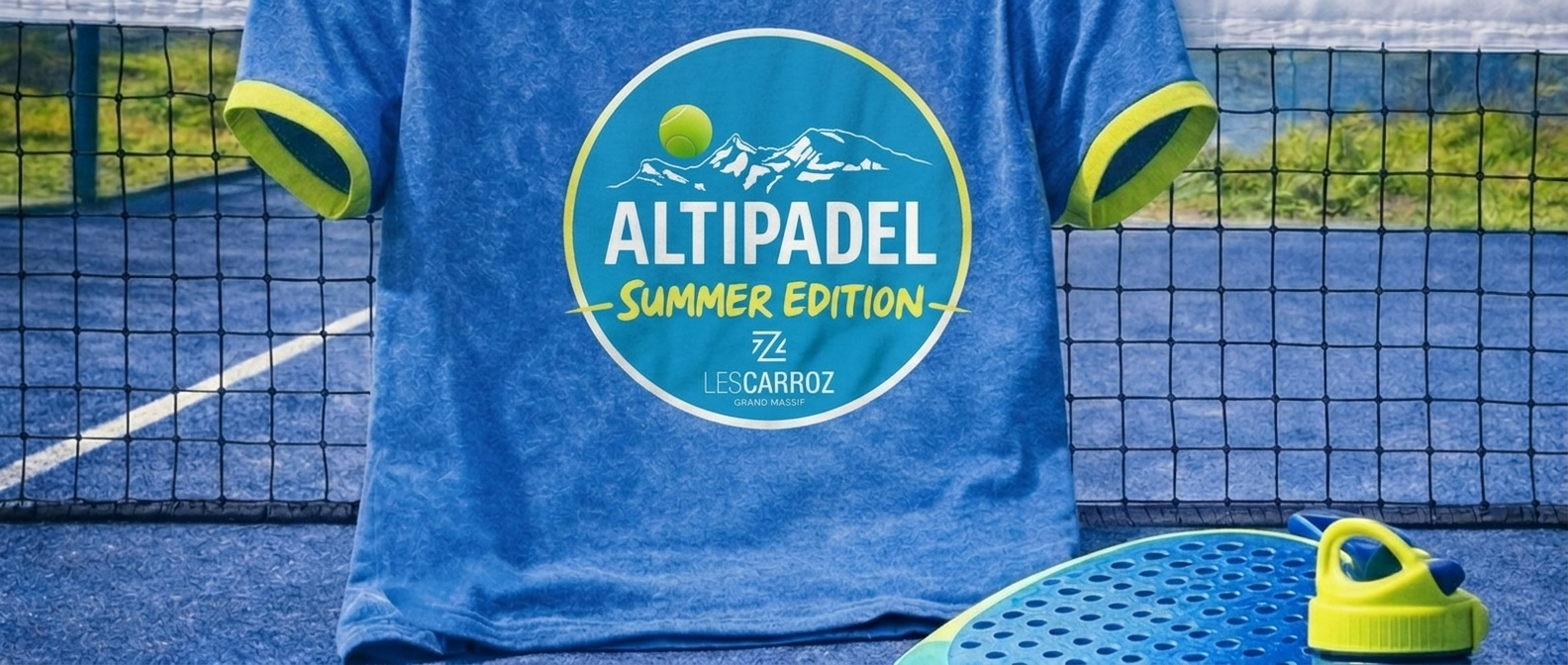 Terrain de padel Altipadel avec vue sur les Alpes